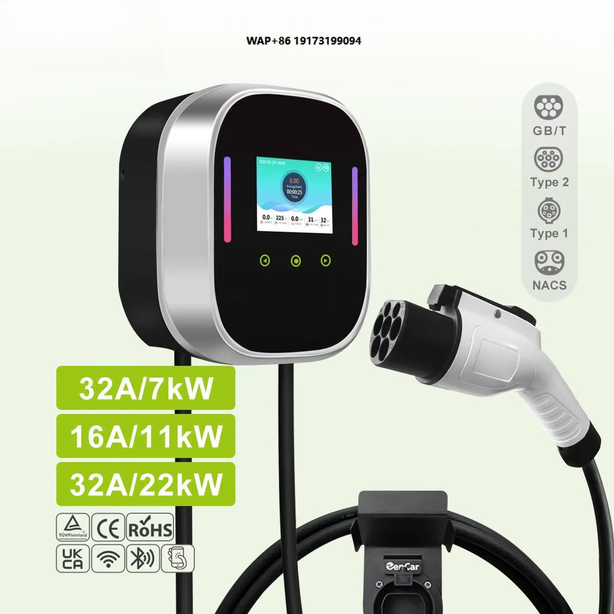 Type 2 Charger - Borne de recharge murale intelligente pour
