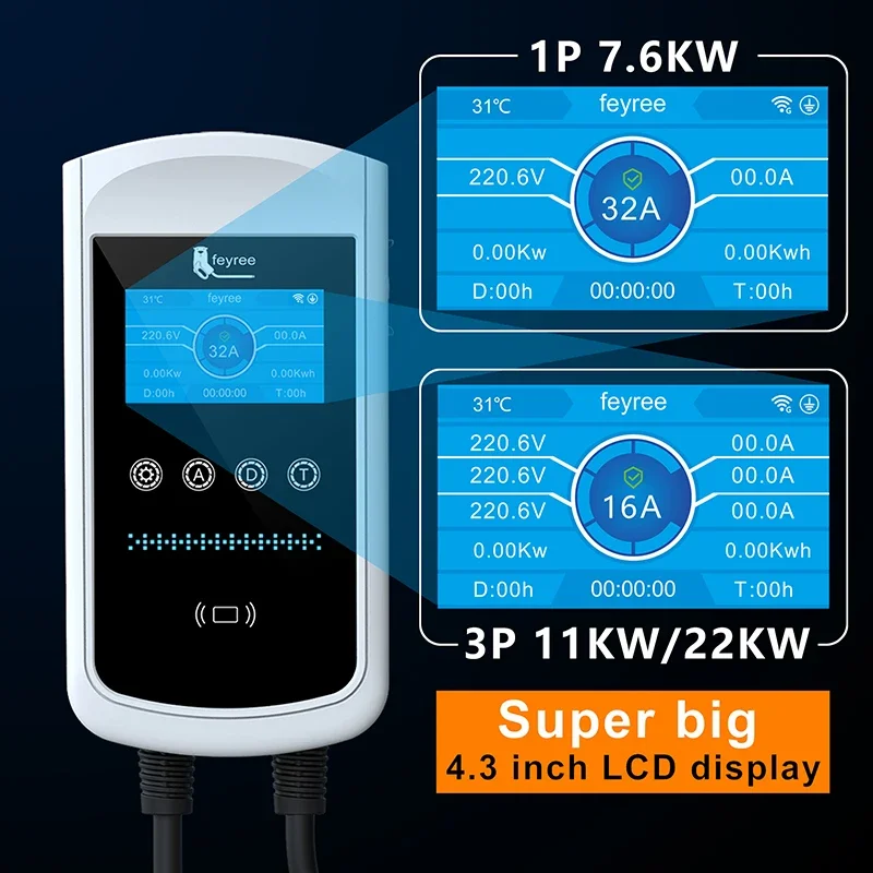 Chargeur EV Feyree Type 2 32A  - Wallbox Ev avis et prix